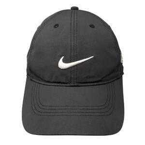 Nike Golf Strapback Cap Black One Size Adjustable Embroidered Swoosh Polyester